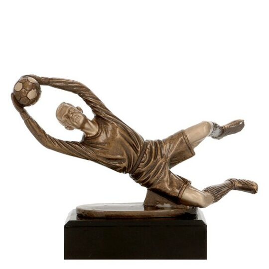 Figurina FG863 aurie anticizata cu portar de fotbal