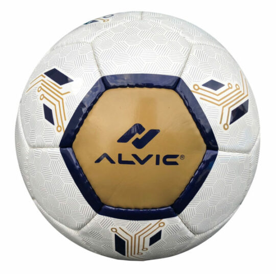 Minge fotbal ALVIC Pro culoarea alba cu design maro si negru