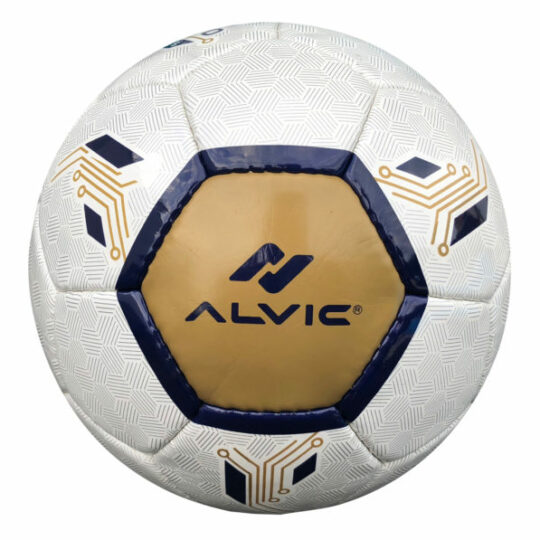 Minge fotbal ALVIC Pro culoarea alba cu design maro si negru