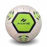 minge fotbal Alvic Boomerang alba cu design cu verde si negru