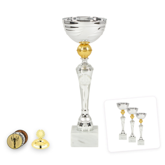 Cupa PRO44626 argintie cu bila aurie