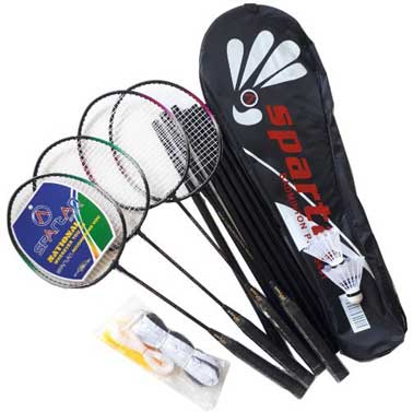 Set badminton SP5441 cu 4 rachete, fileu, stalpi si husa