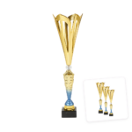 Trofeu PRO43926 auriu cu detalii albastre