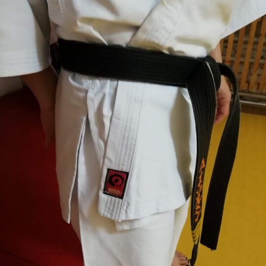 karate-gi ENSO, detaliu cu eticheta Enso