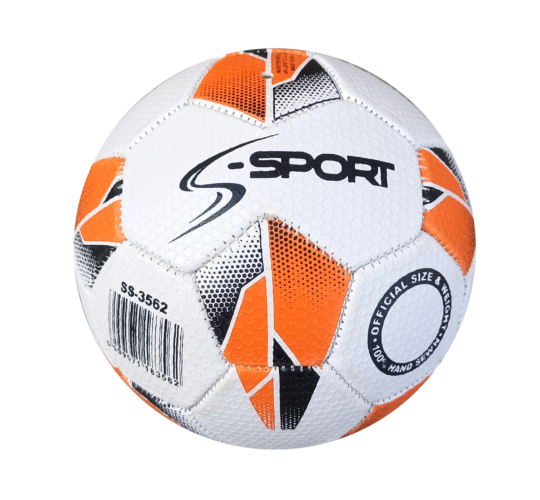 minge handbal s-sport nr.0 design alb cu portocaliu