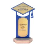 trofeu absolvent albastru cu personalizare