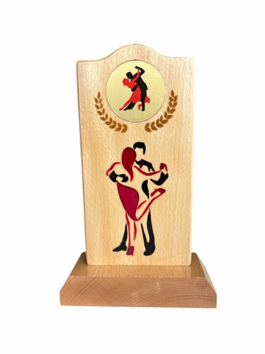 Trofeu dans lemn Salsa fara personalizare pe soclu