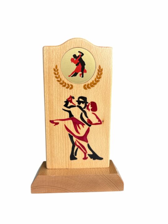 Trofeu dans lemn Tango fara personalizare pe soclu